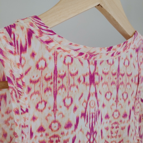 Joie Silk Tank Top Alena Ikat Print Size XS Sleeveless Blouse - Picture 13 of 16